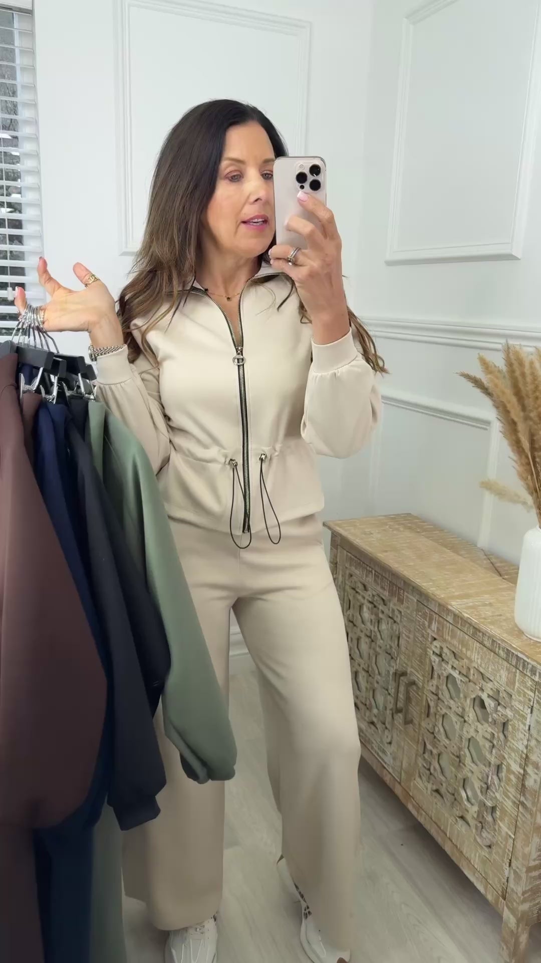 Demi Beige Zip Thru Tracksuit