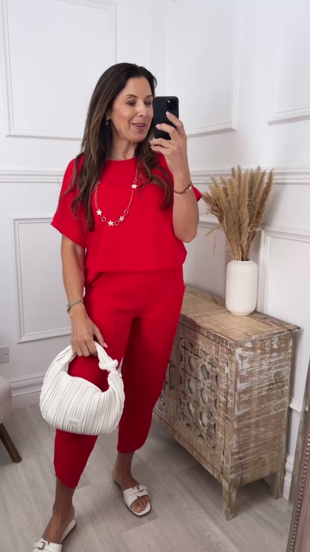 Portia Red Short Sleeve Set