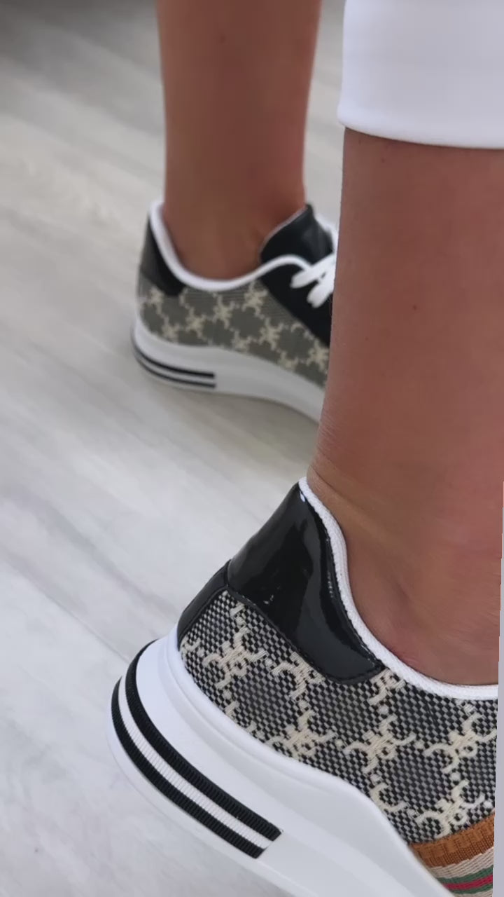 Marisse Black Side Stripe Trainers