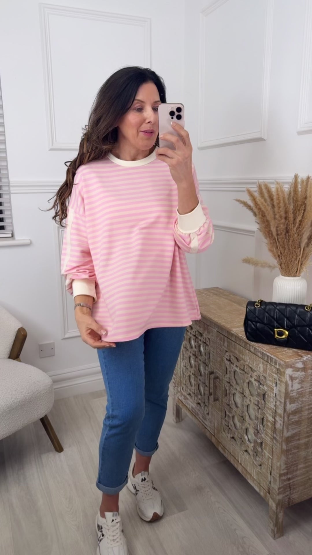 Elsa Pink And Cream Stripe Top