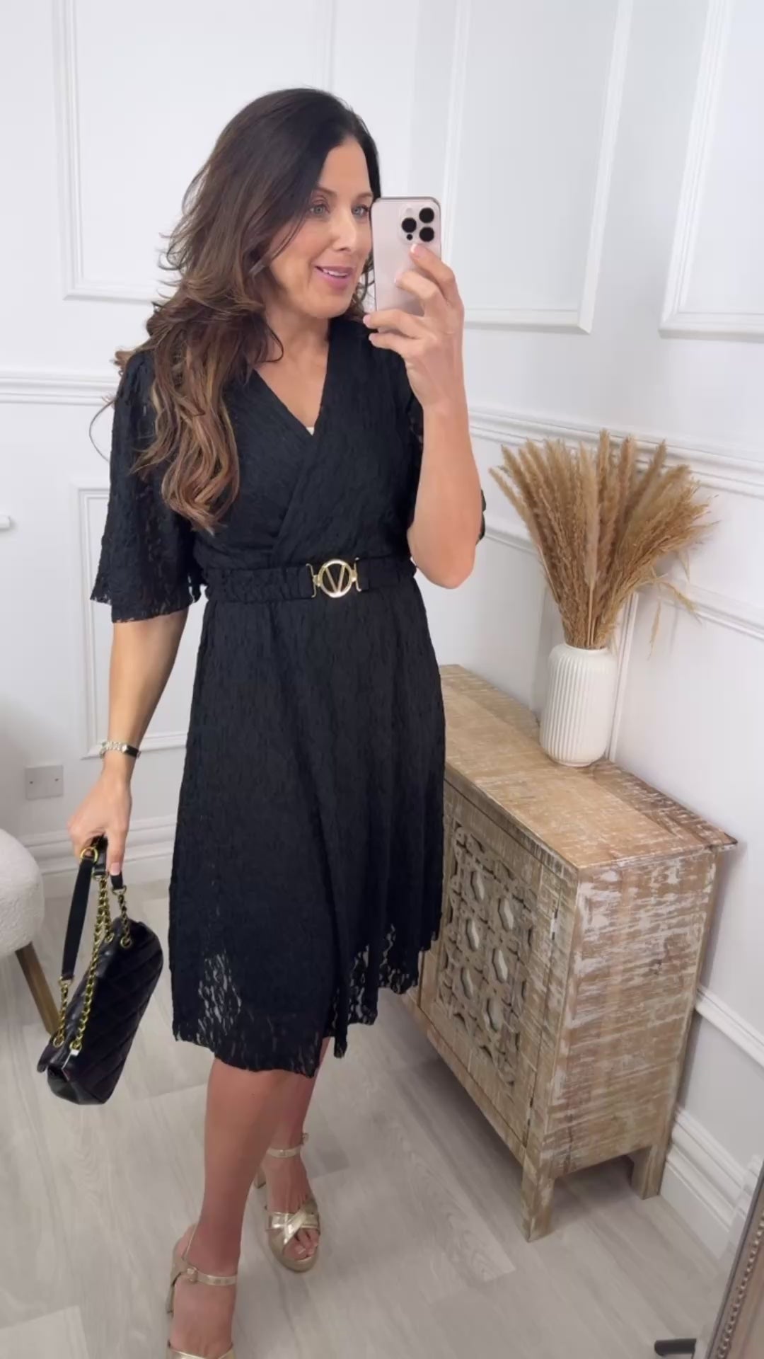 Tamara Black Lace Wrap Dress