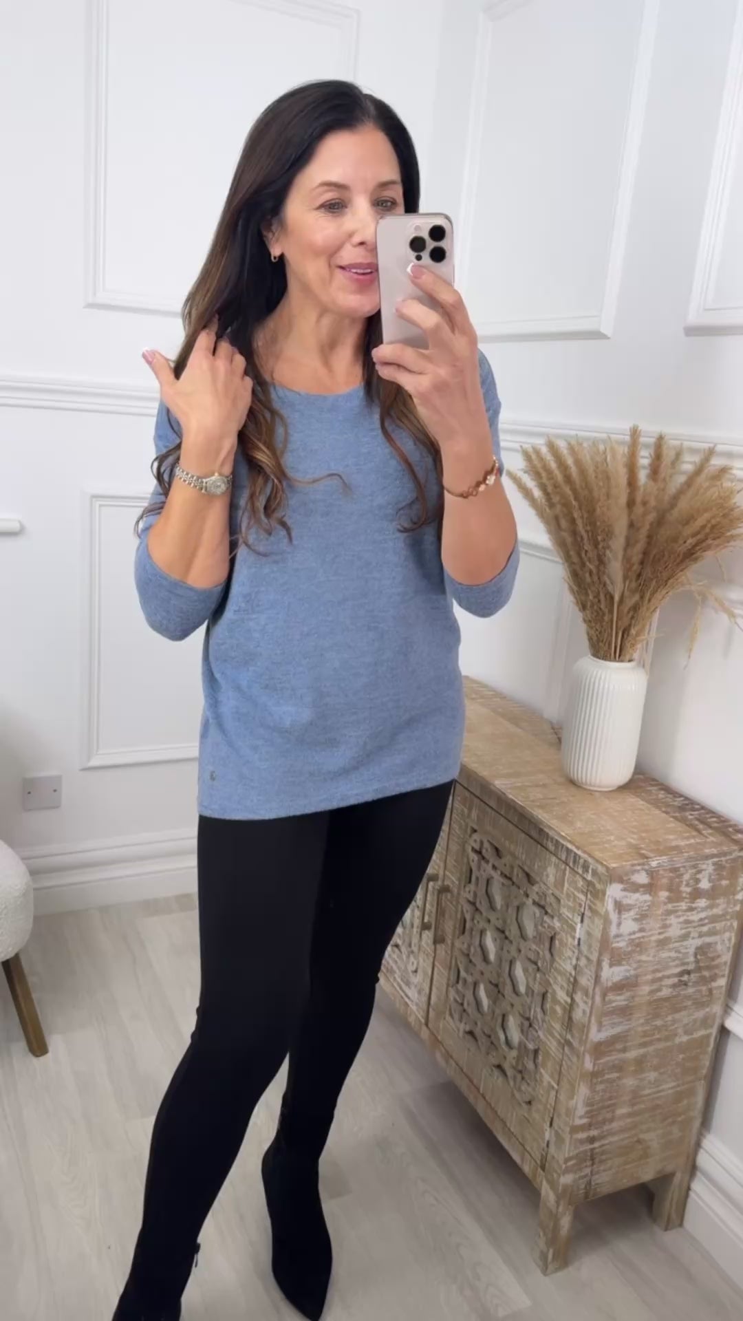 Mia Stone Blue Marl Top