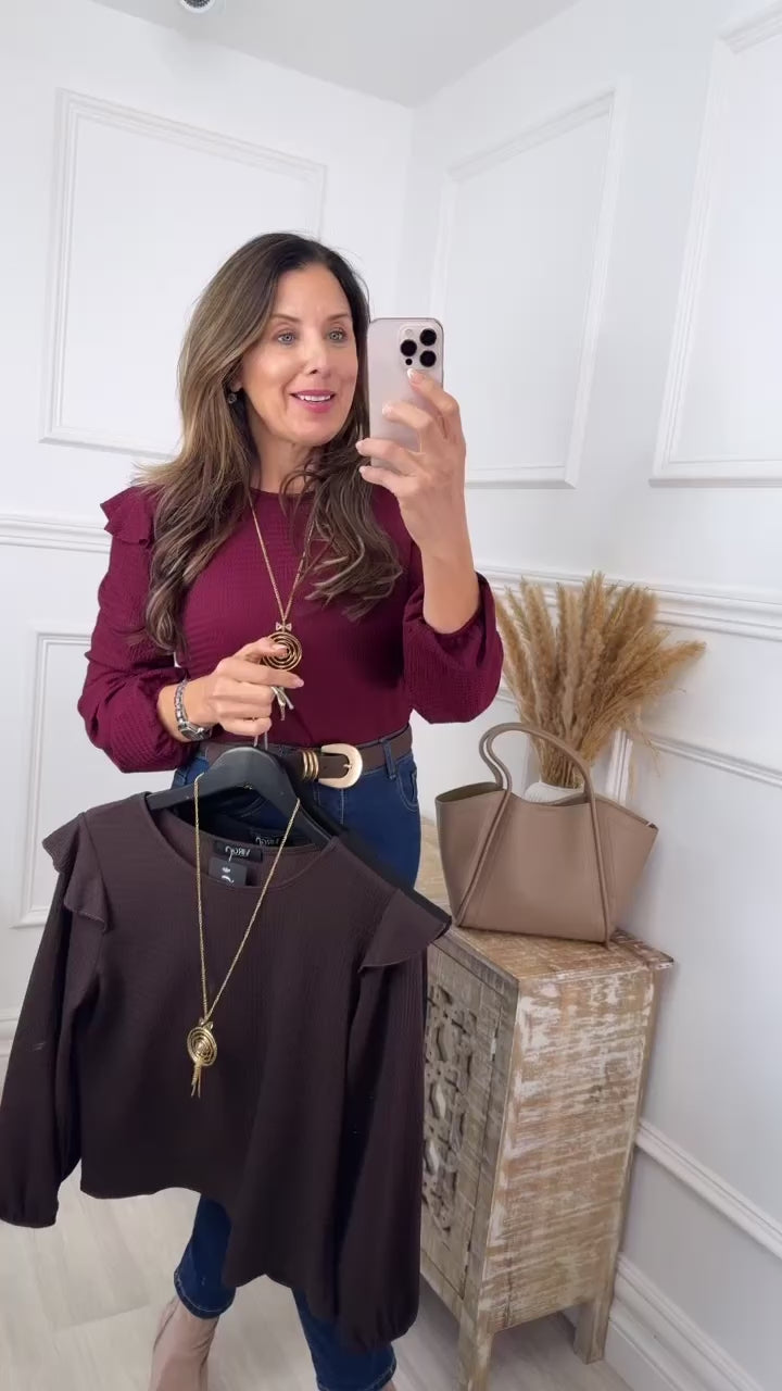Phoebe Wine Necklace Top