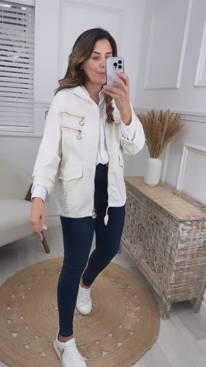 Ruta Cream Utility Jacket
