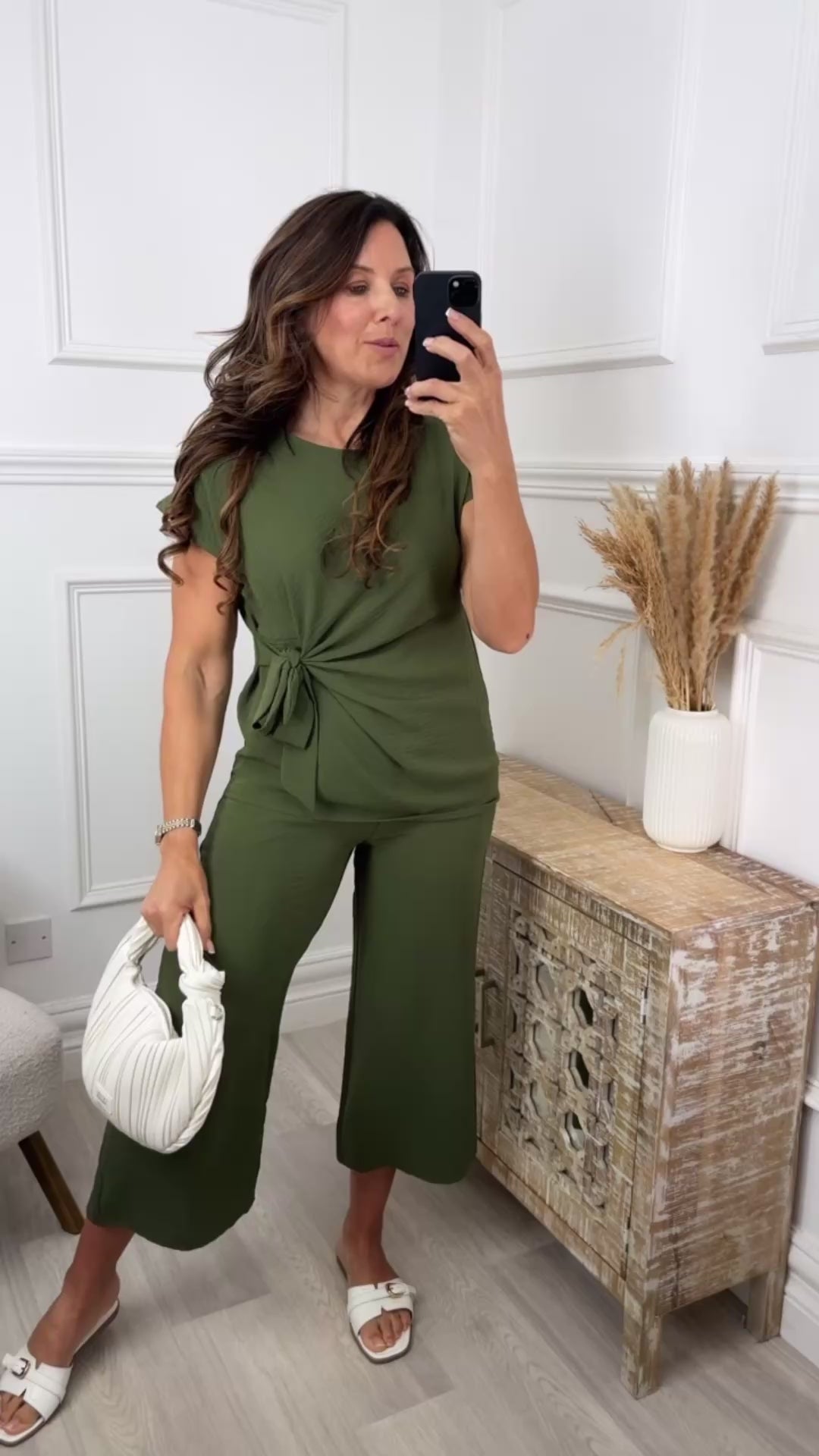 Hilary Khaki Side Knot Set