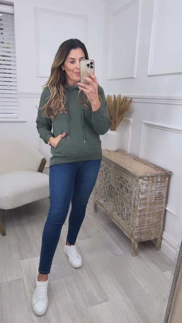 Lala Khaki Kangaroo Pocket Hoodie