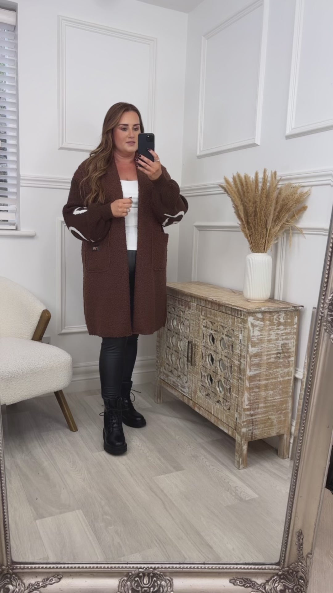 Yvonne Brown Heart Sleeve Coatigan
