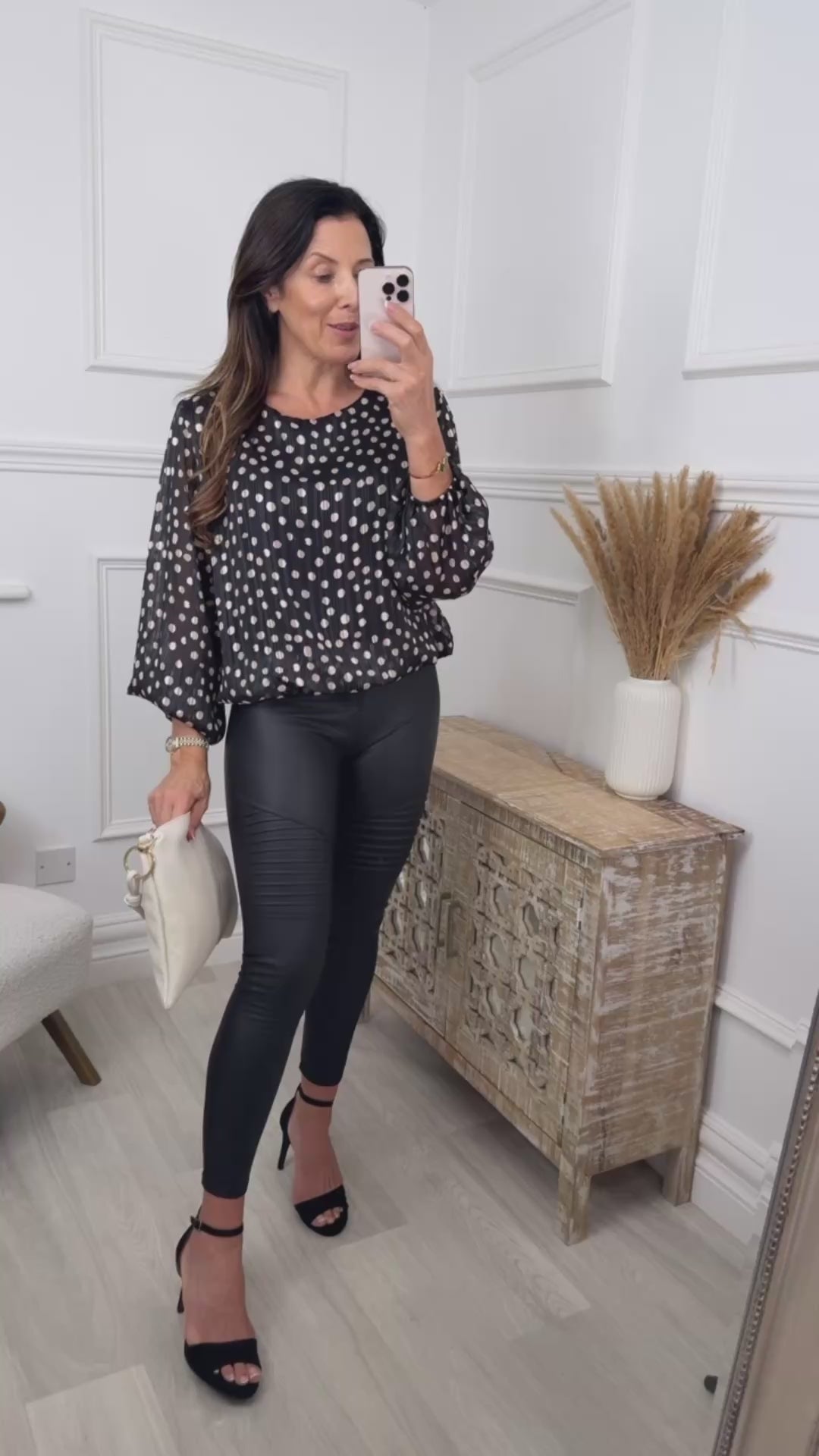 Venice Black Polka Dot Blouse