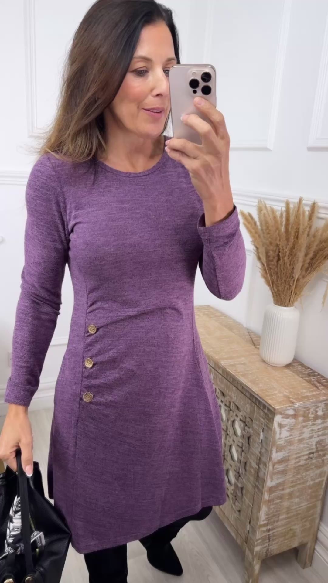 Tilda Purple Button Detail Skater Dress