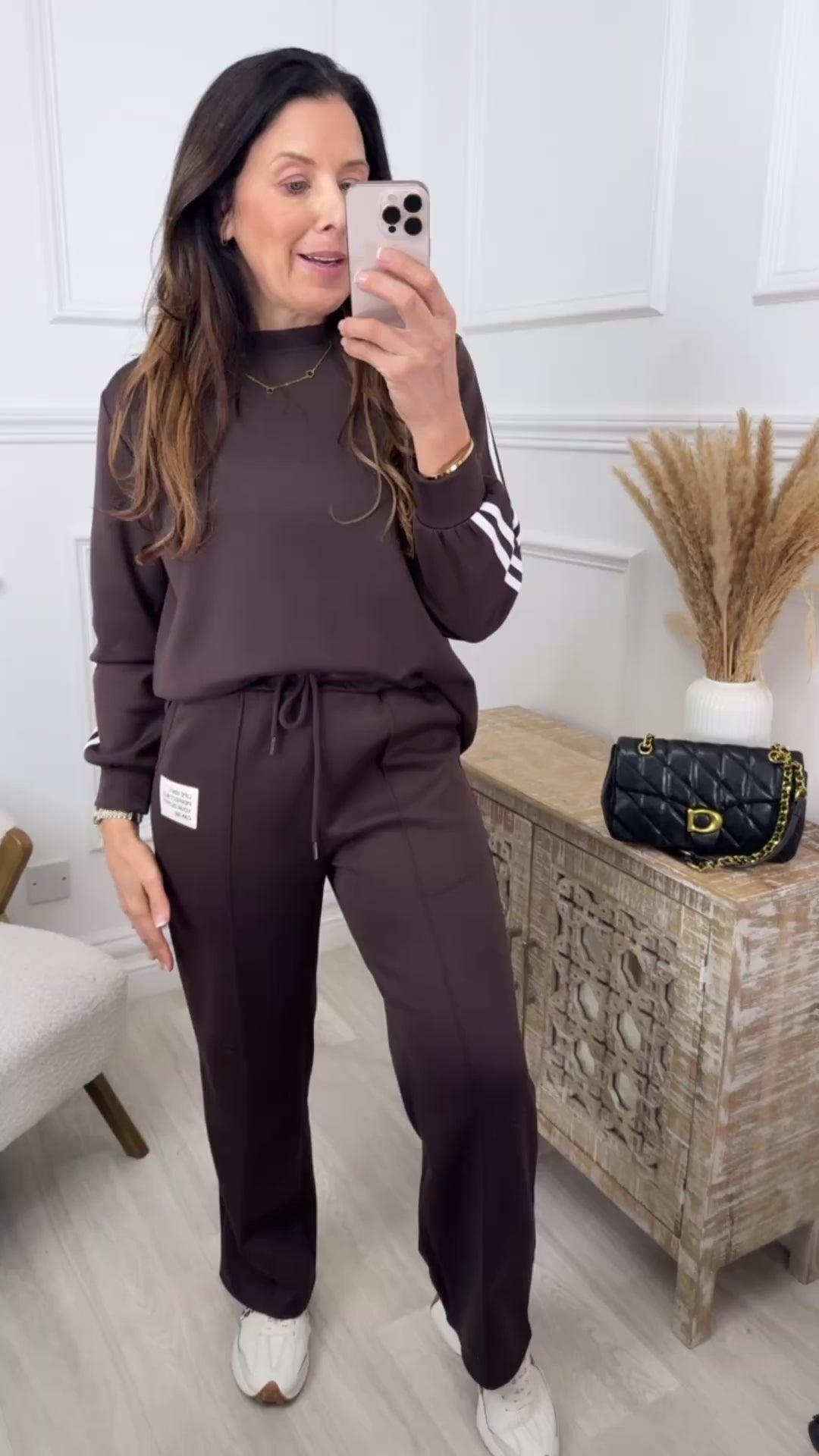 Monroe Brown Side Stripe Set