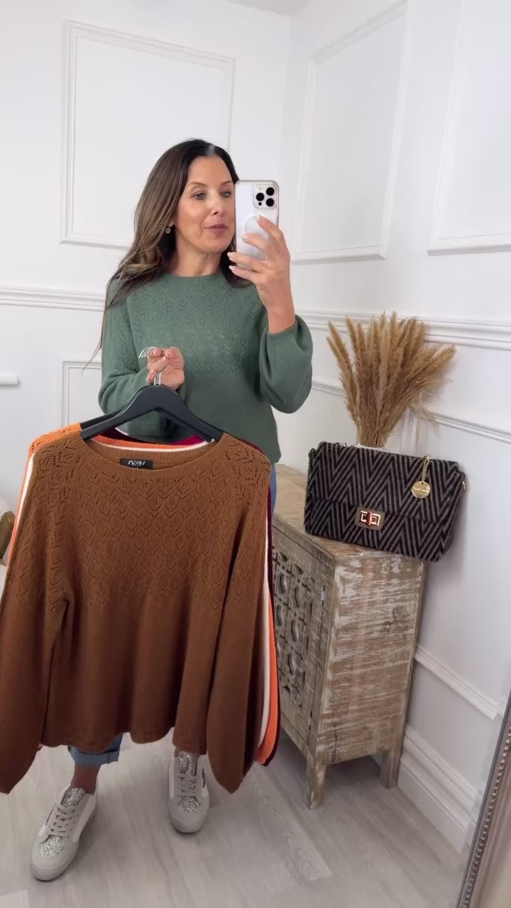 Lainey Khaki Long Sleeved Jumper