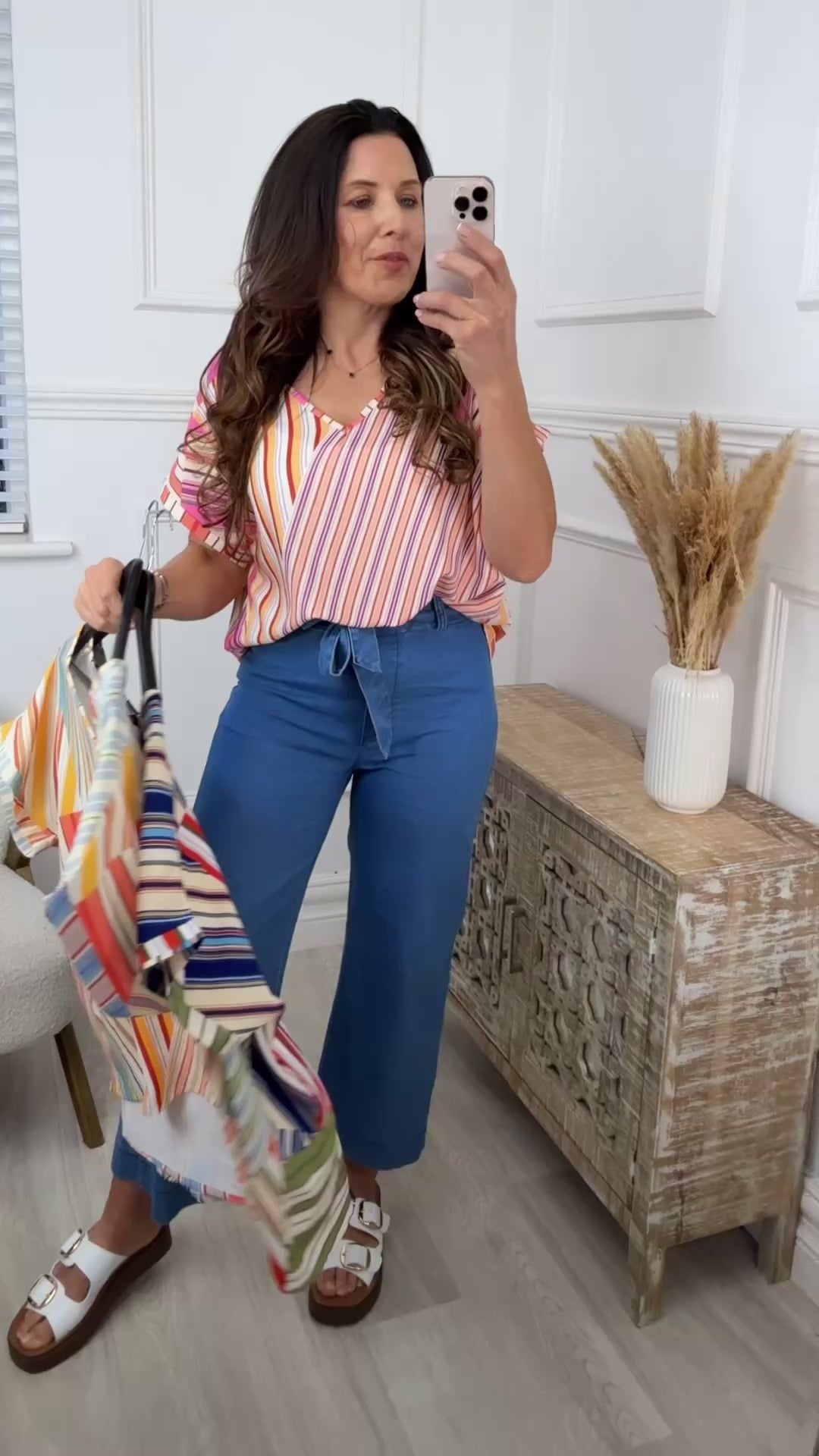 Marian Pink Abstract Stripe Top