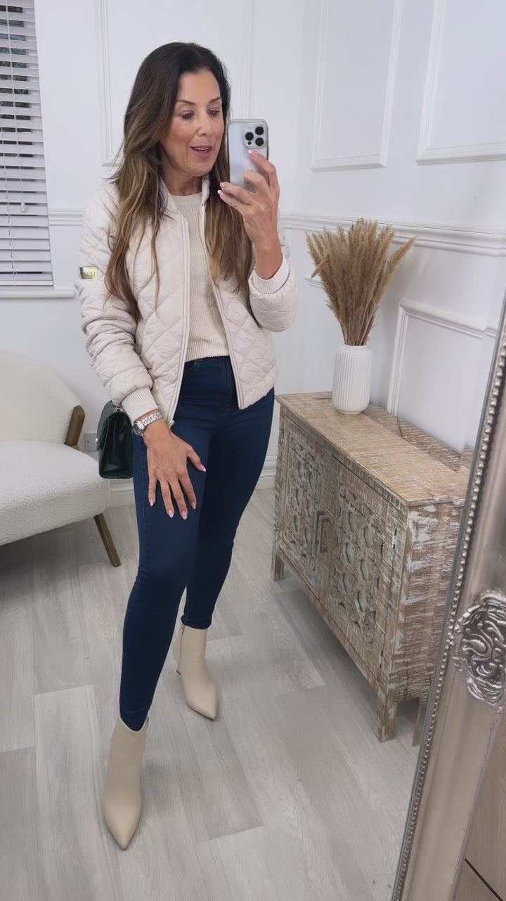 Felicity Beige Quilt Jacket