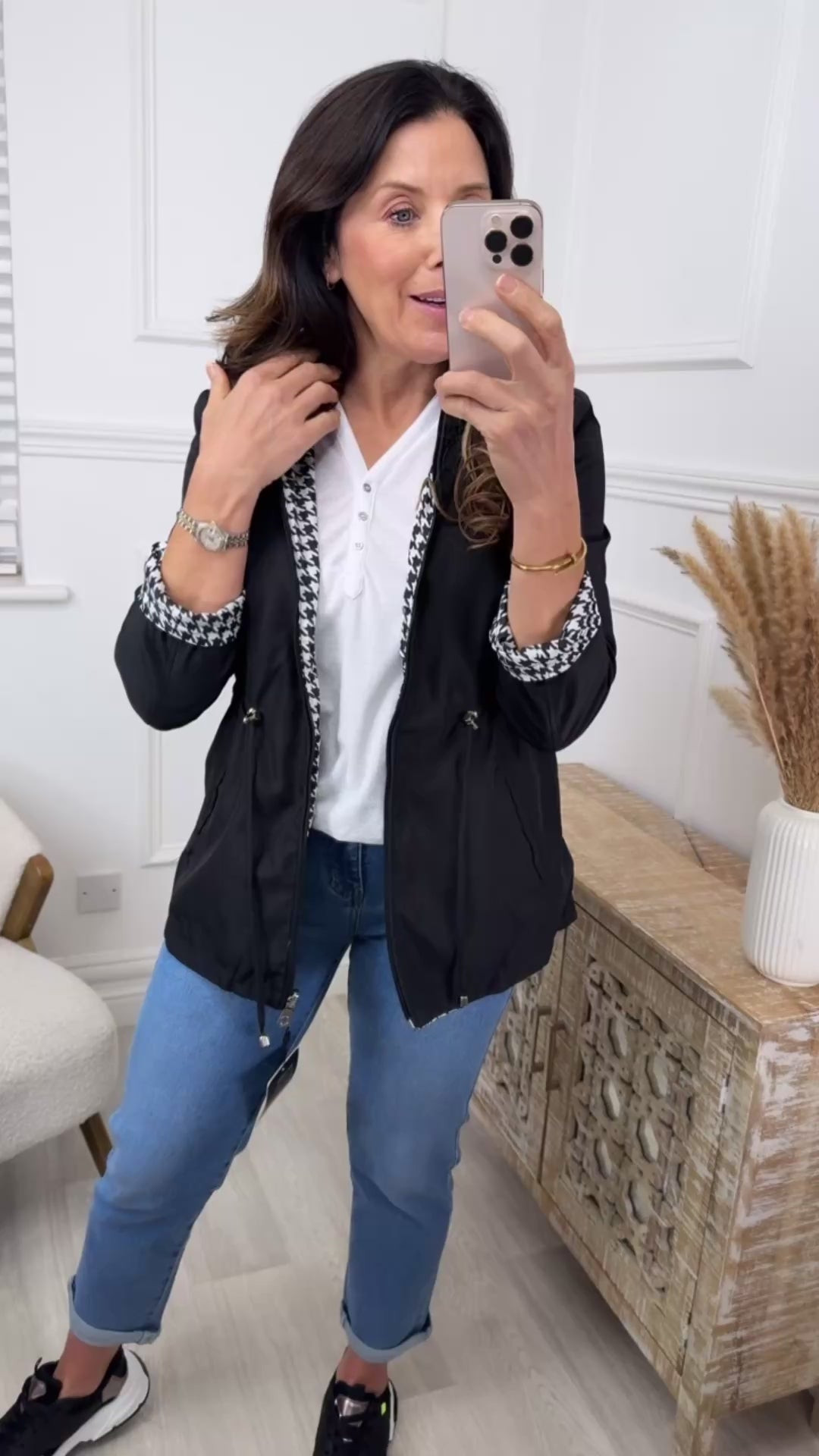 Danielle Black Long Rain Jacket