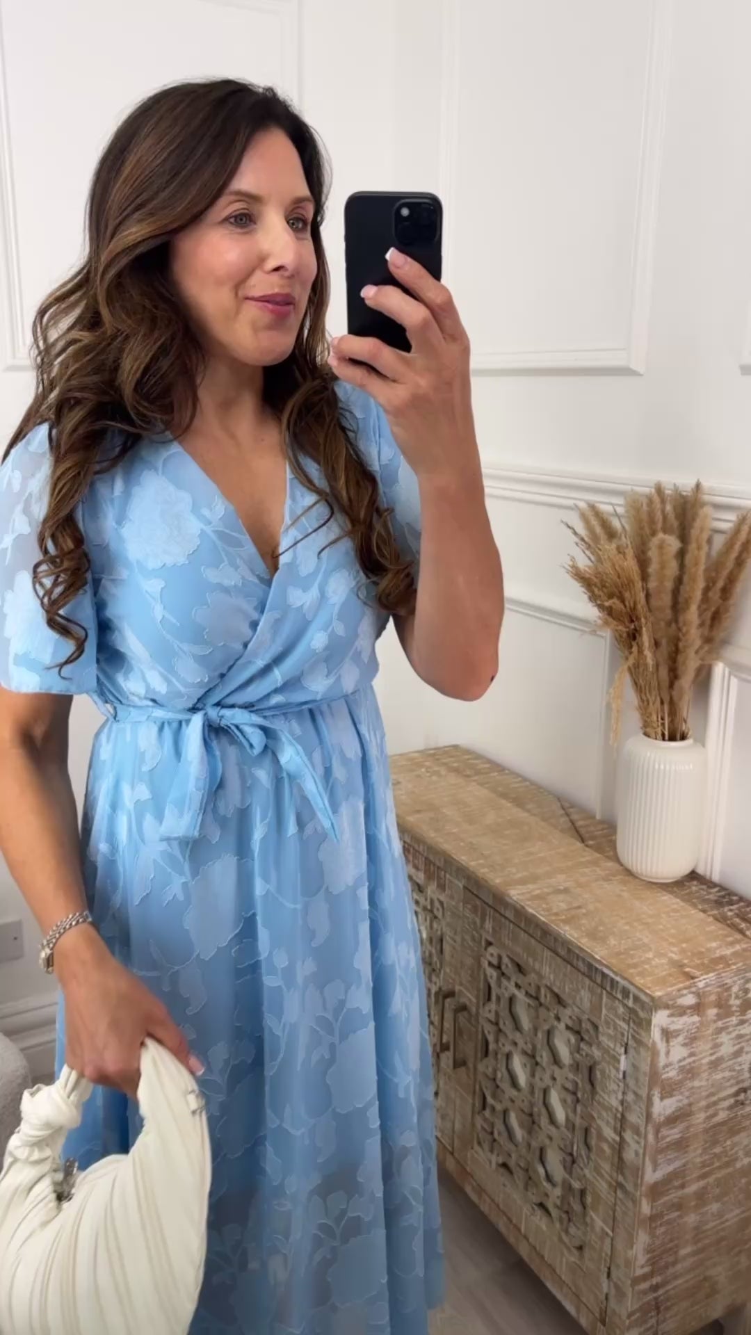 Orlaith Blue Wrap Midi Dress