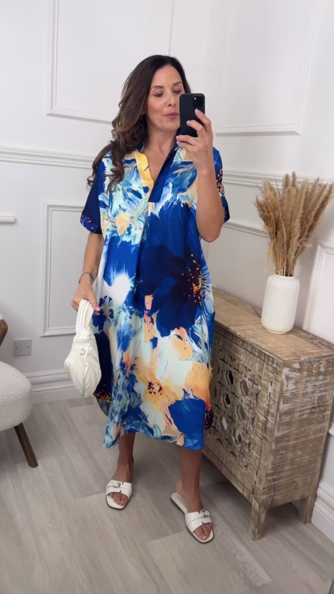 Blathnaid Navy Floral Kaftan Dress