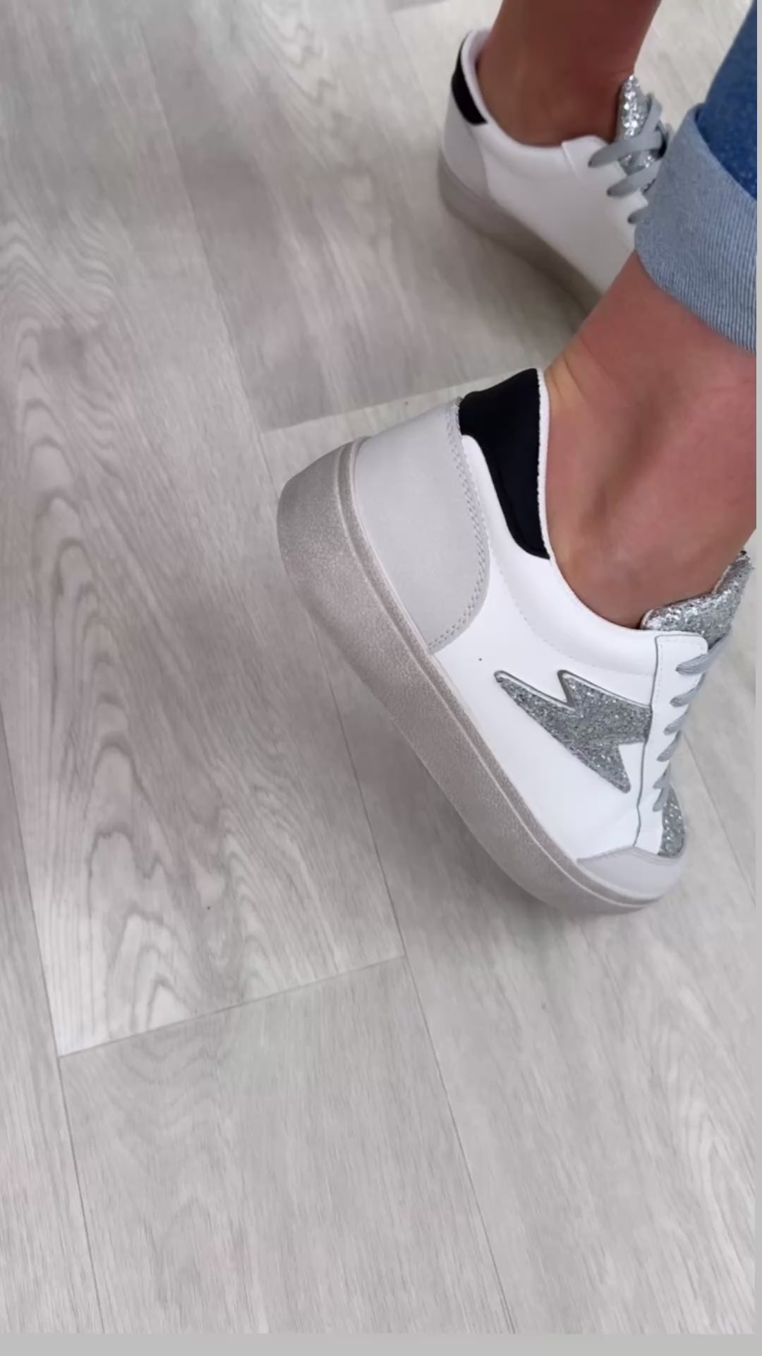 Brooke Silver Glitter Upper Trainers