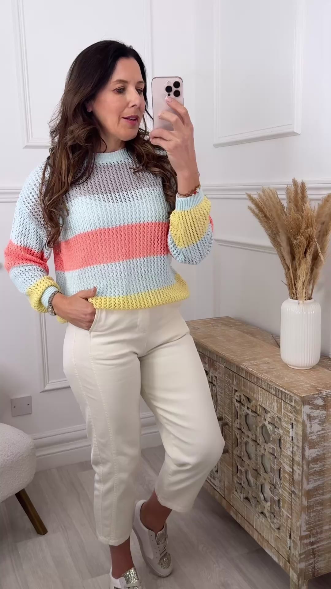 Blakely Aqua Wide Stripes Jumper