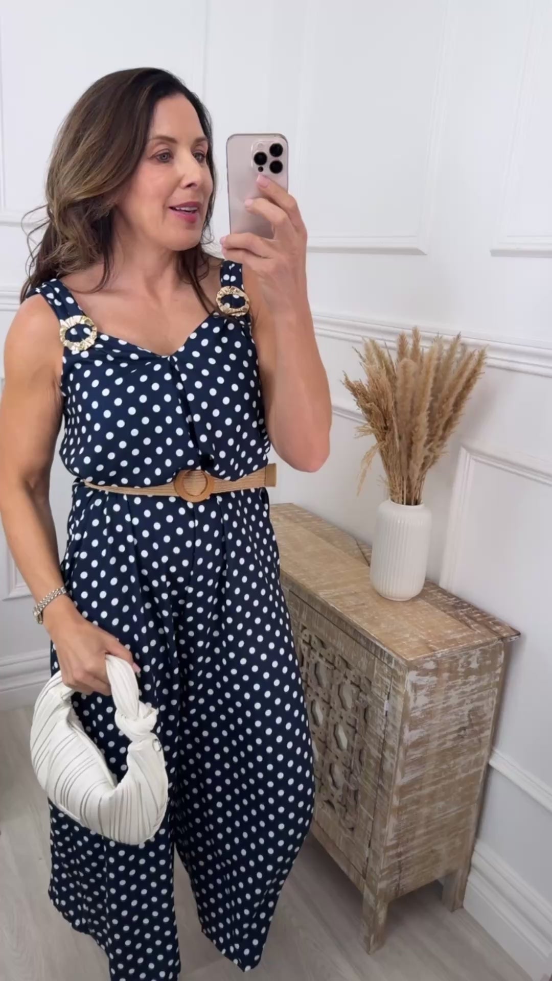 🖤Pre Order🖤Goldie Navy Polka Dot Jumpsuit