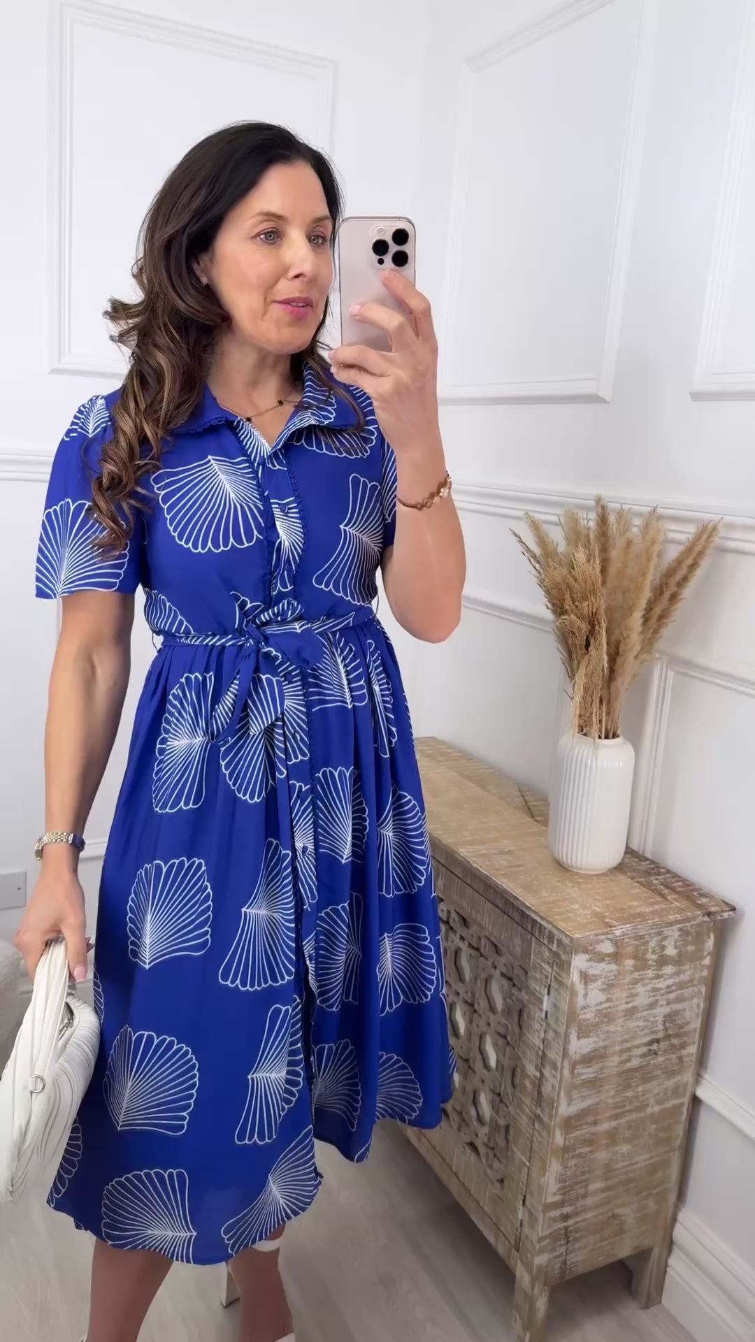 Maeve Blue Printed Midi Dress