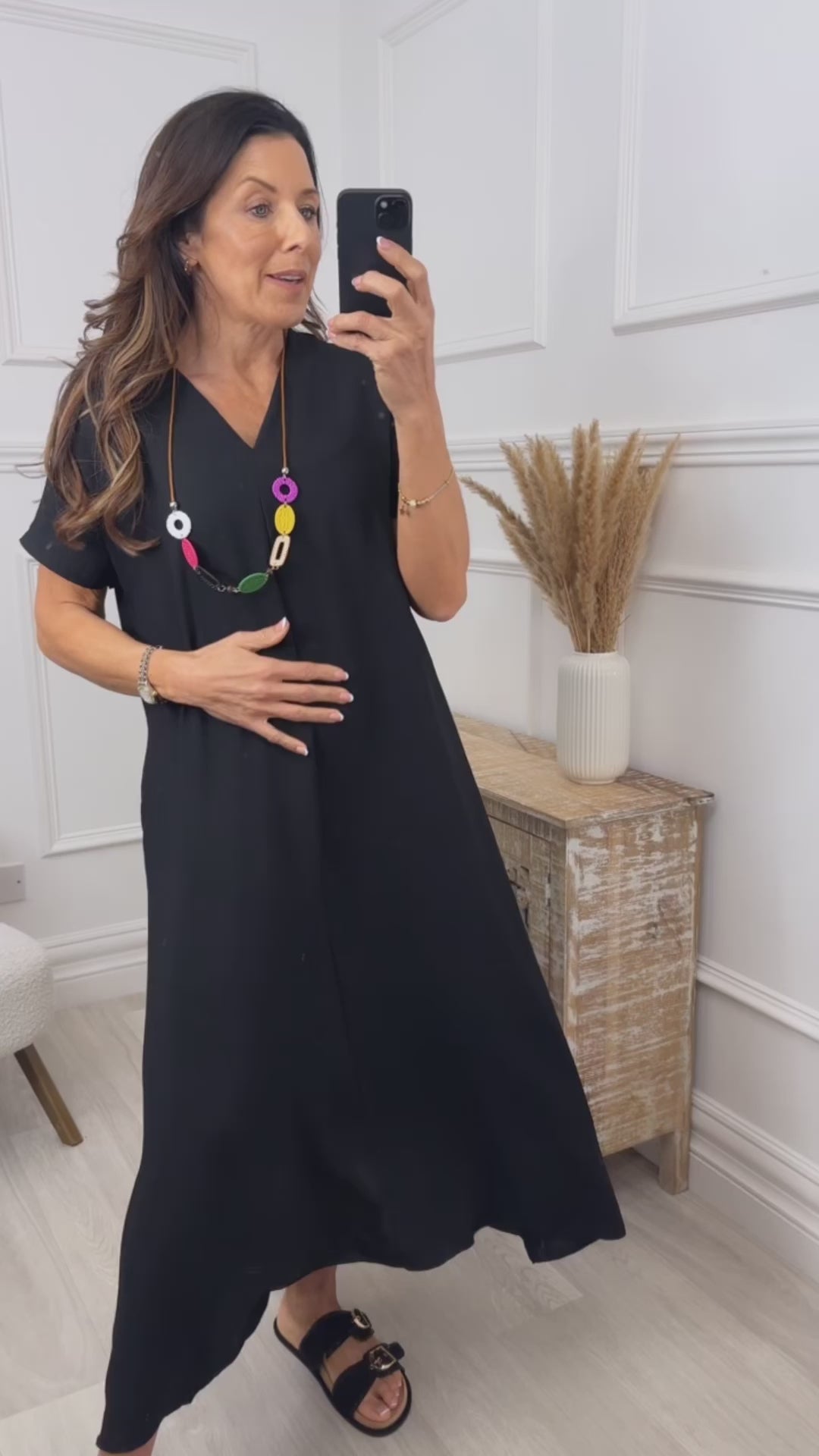 Nuala Black Swing Maxi Dress
