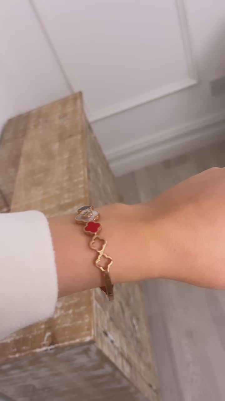 Lynn Rose Gold Clover Bracelet
