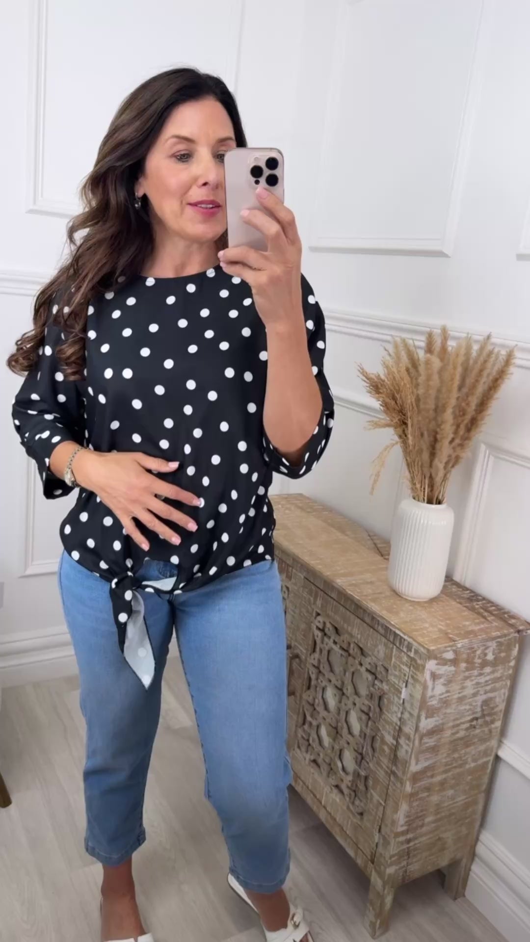 Zelda Black Polka Dot Top