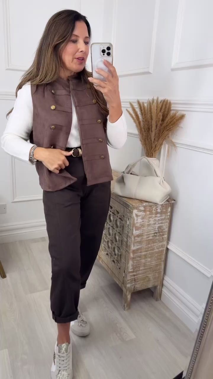 Katie Brown Button Waistcoat