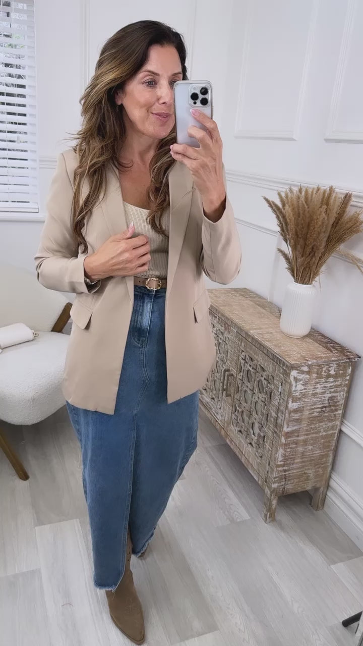 Elly Silver Mink Loose Fit Blazer