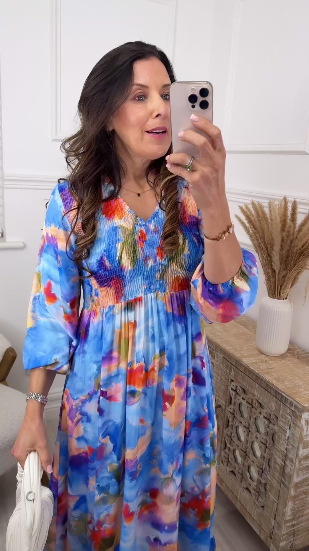 Claudine Blue Floral Midi Dress