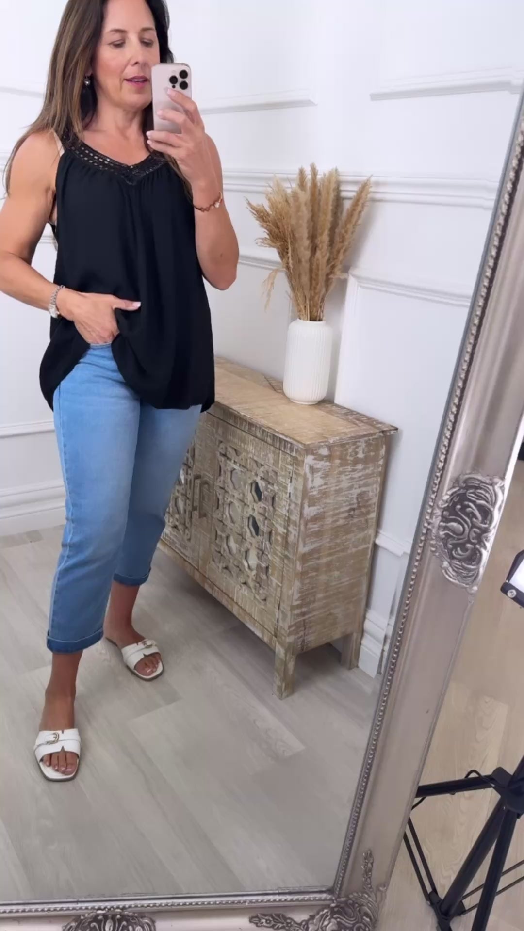 Matilda Black Sequin Trim Top