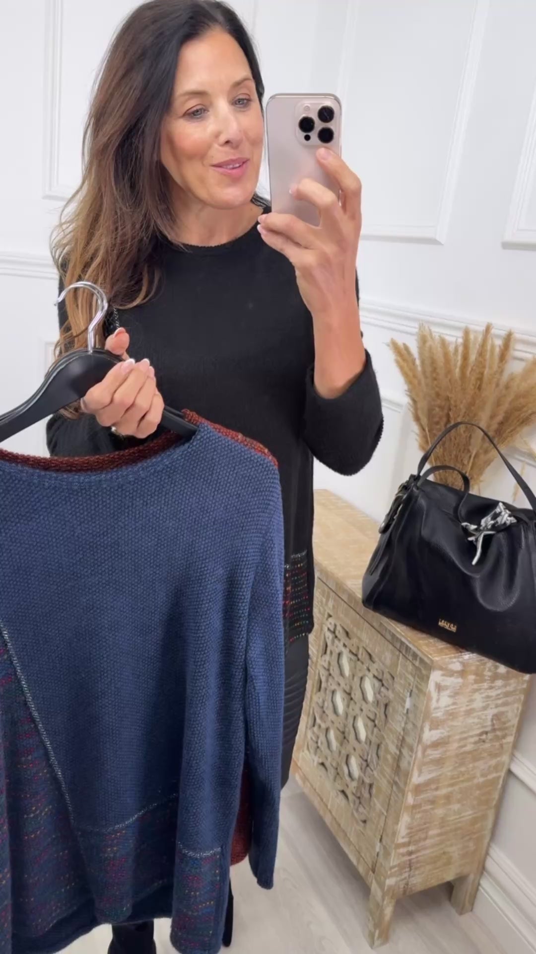 Gretta Black Asymmetric Stripes Sweater