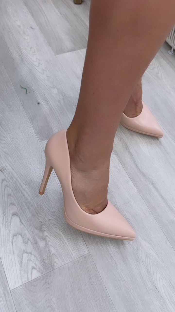 Marleen Beige Stiletto Court Shoes