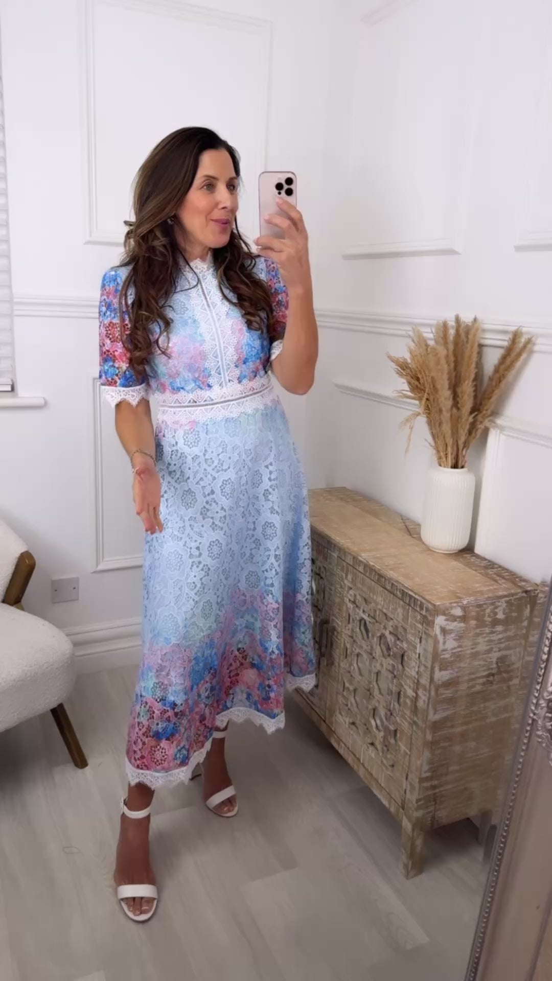 Patsy Blue Floral Midi Dress