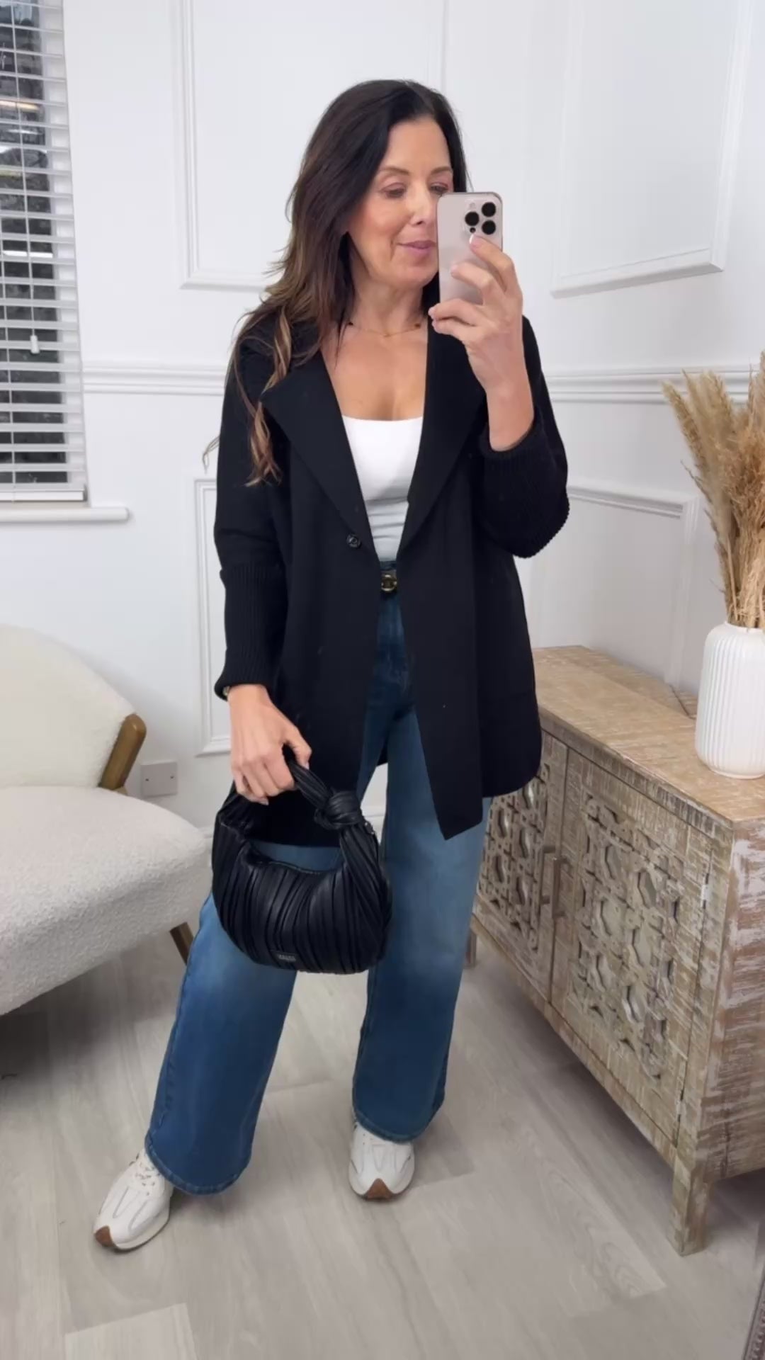 Madlena Black Knit Sleeve Coat