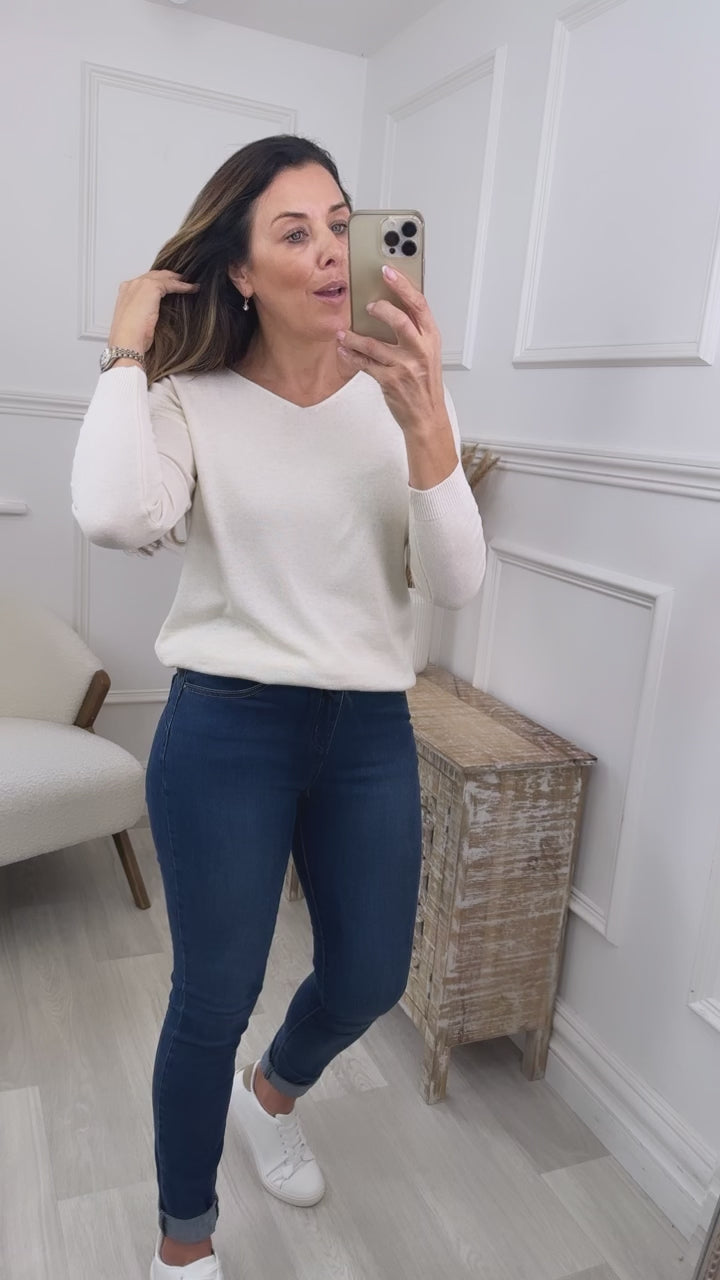 Anne Beige Cotton Blend Pullover