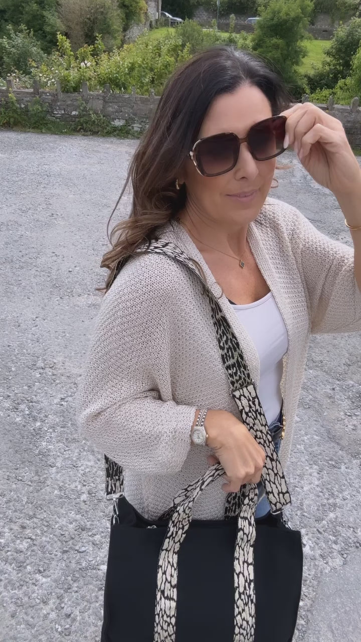 Clara Beige Knit Cardigan