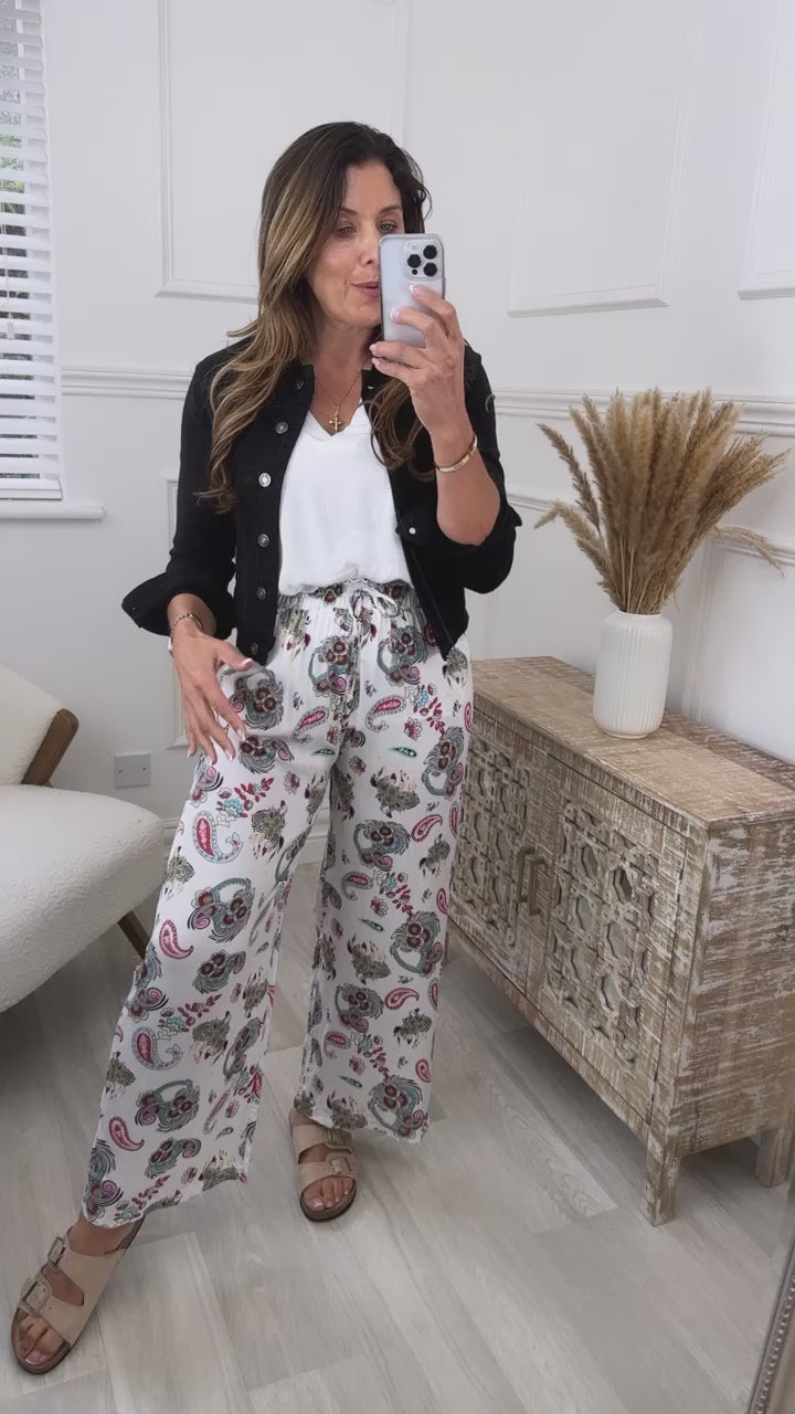 Milana White Summer Trousers