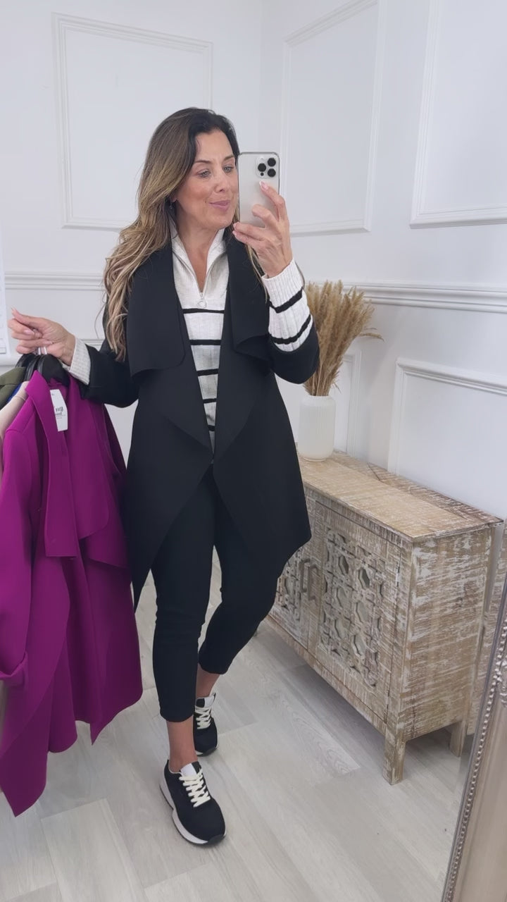 Stef Black Duster Coat