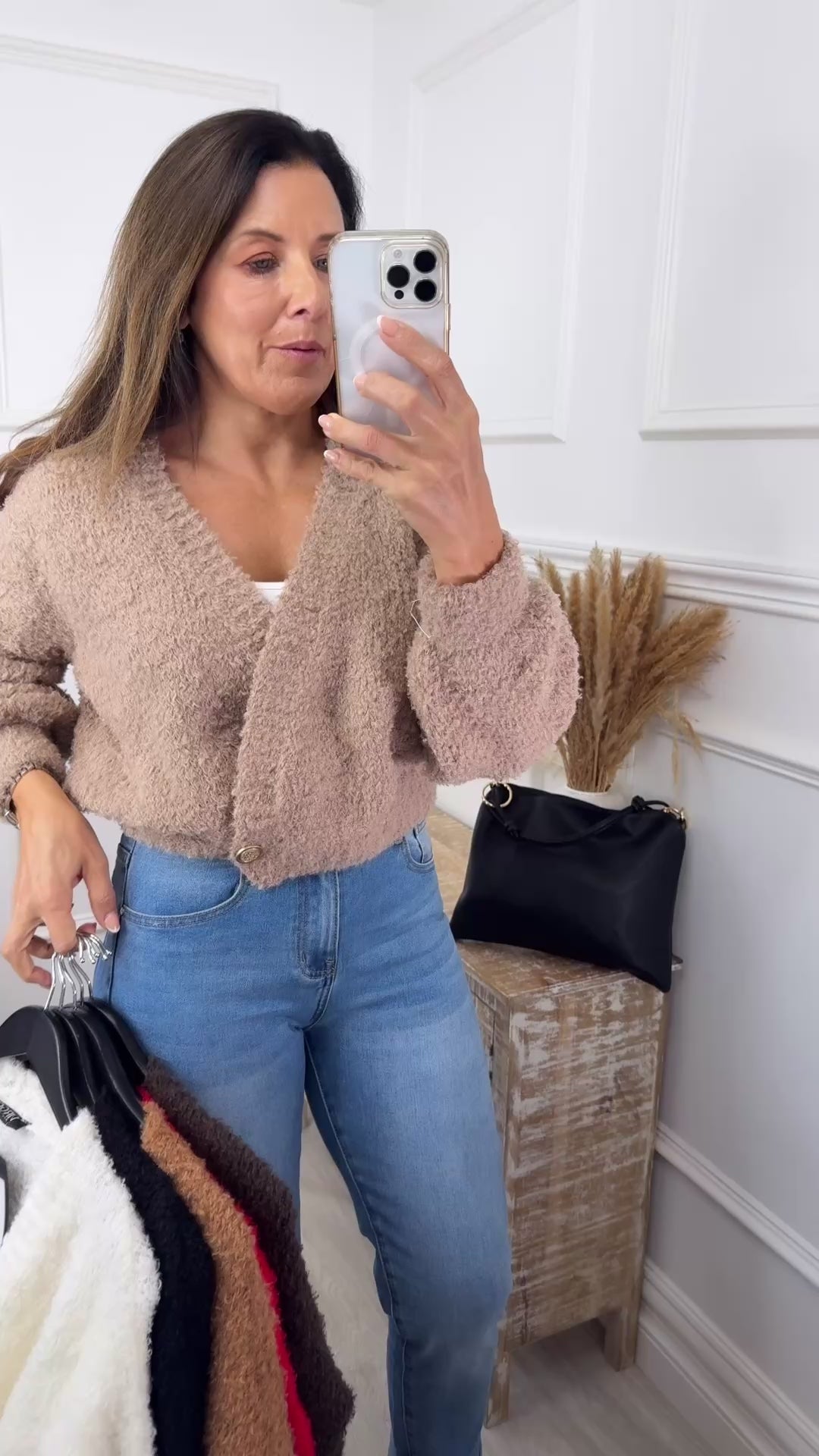 Daryl Latte Two Button Cardigan