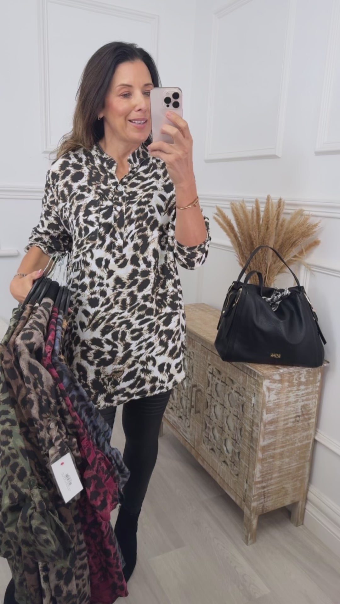 Paula Cream Leopard Print Top