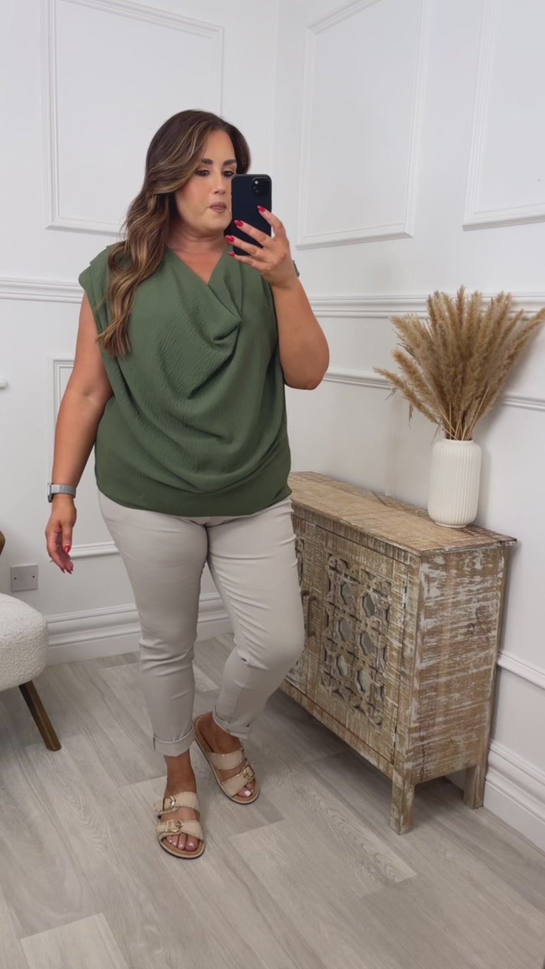 Caroline Beige Chino Joggers