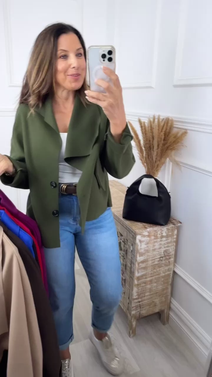 Carla Khaki Button Jacket