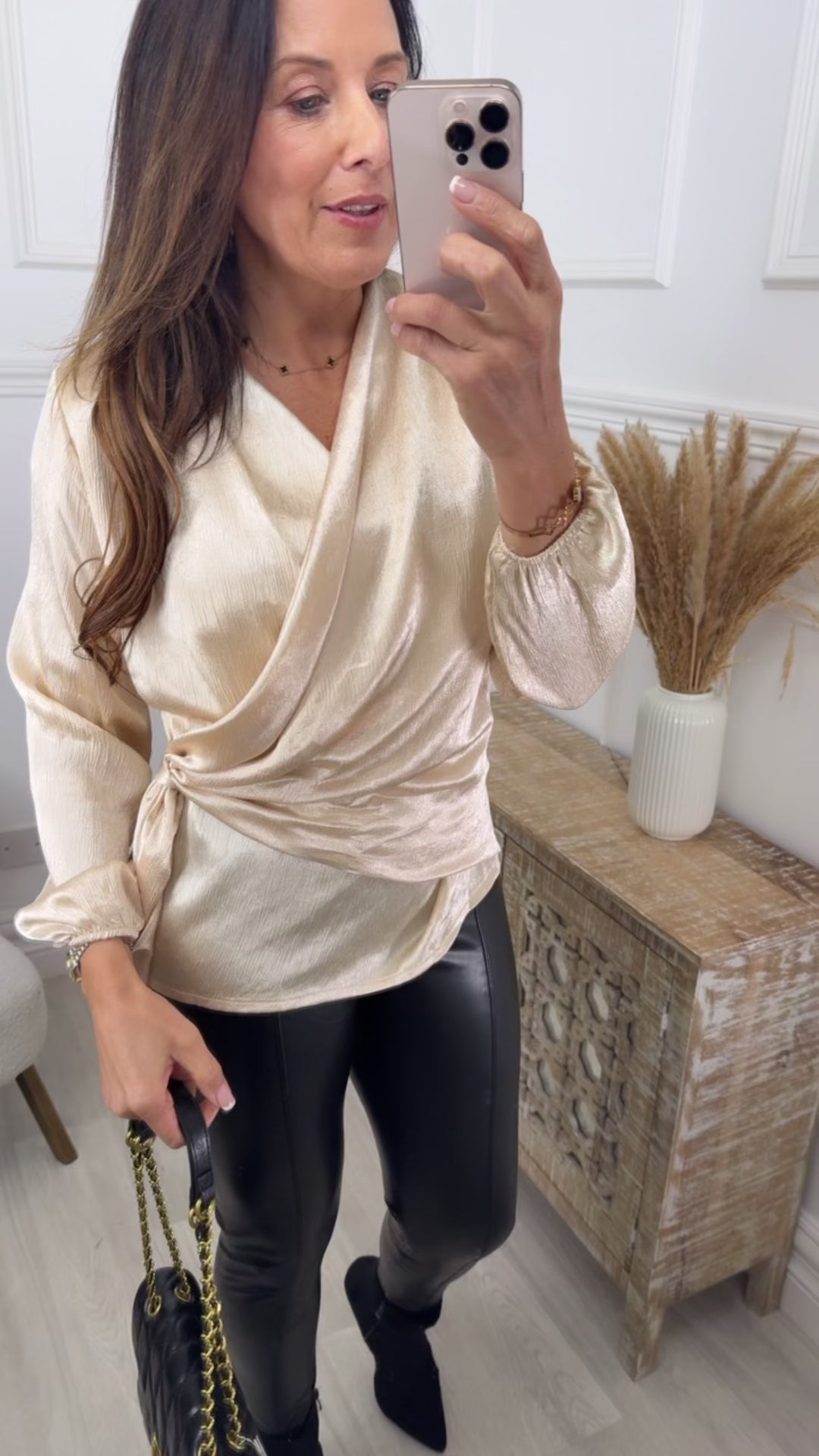 Bianca Cream Side Tie Blouse