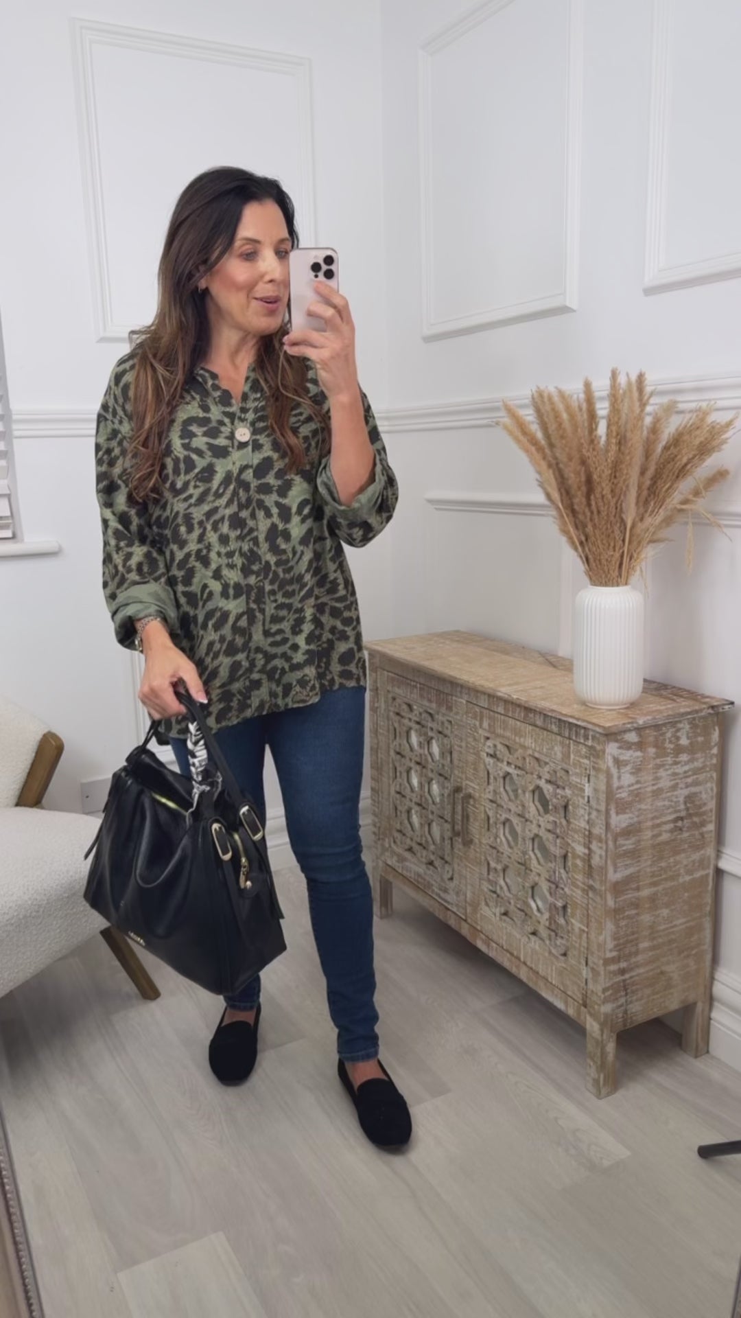 Maredith Green Leopard Print Top
