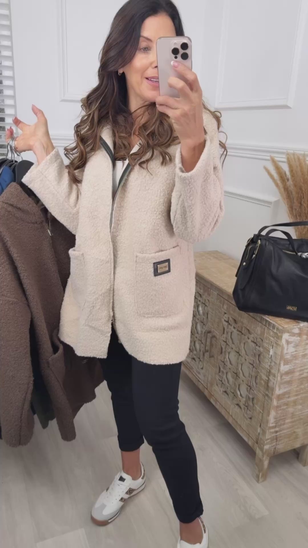 Kylie Beige Hooded Coatigan