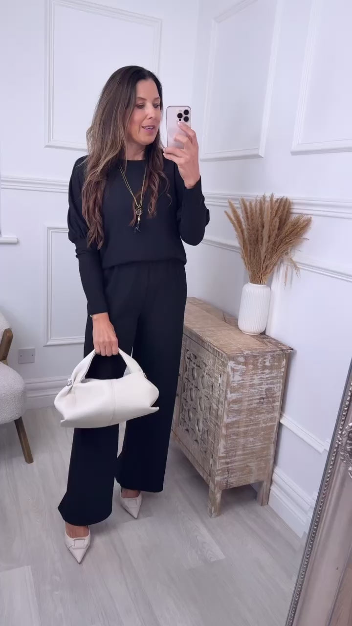 Esme Black Long Cuff Two Piece Set