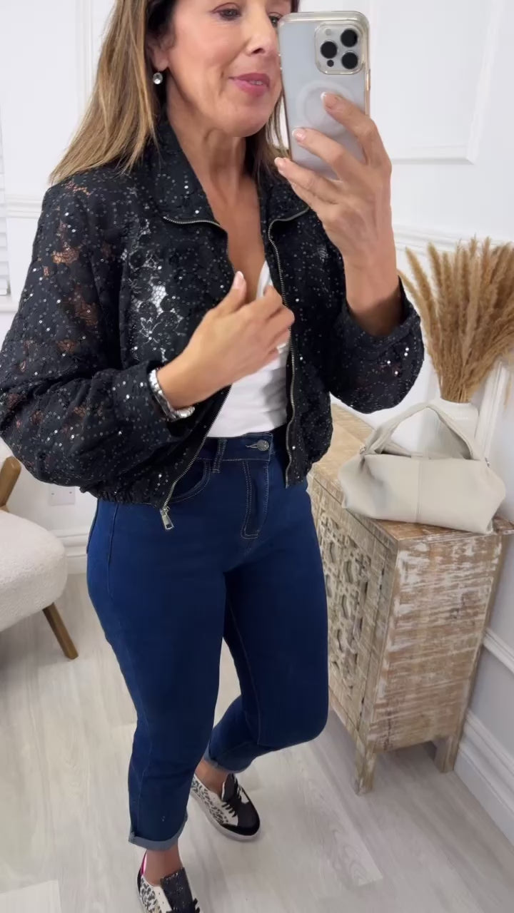 Alice Black Lace Glimmer Jacket