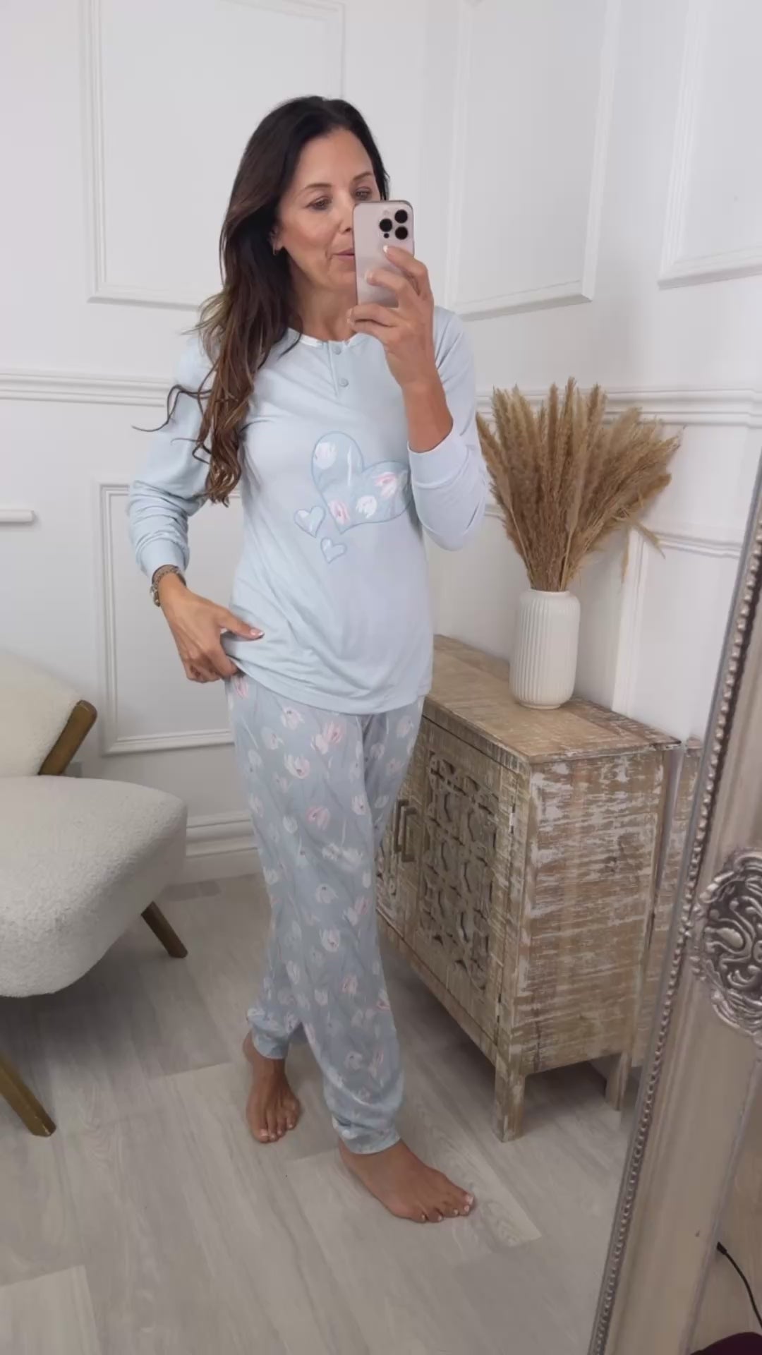 Floretta Powder Blue Heart Pajama