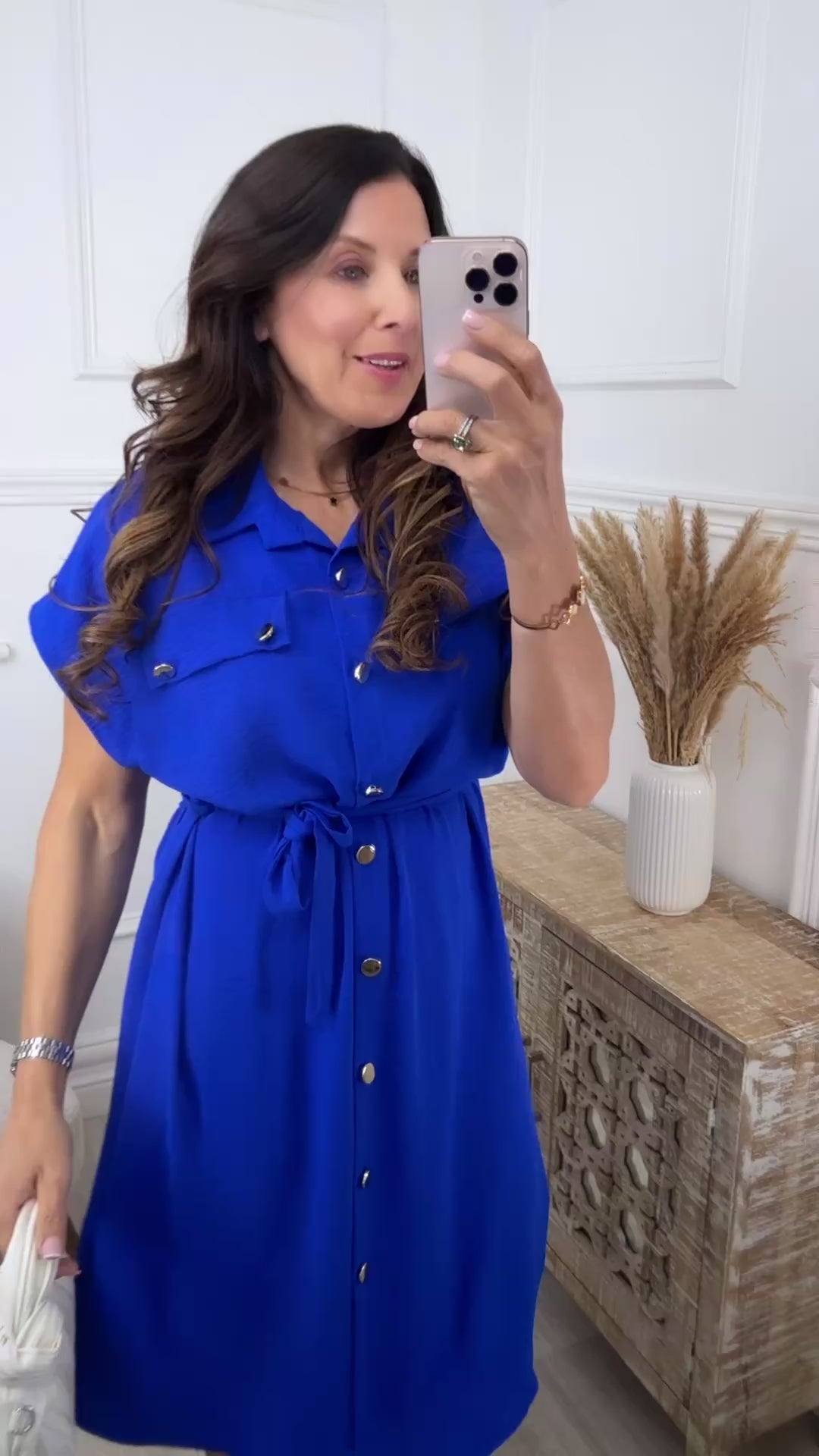 Barbara Royal Blue Shirt Midi Dress